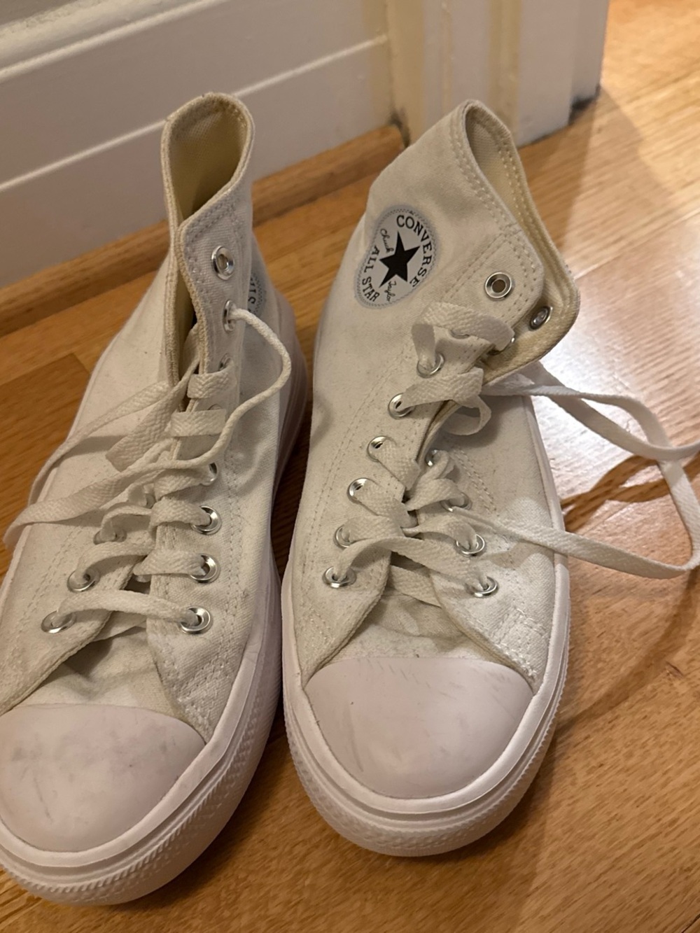Converse High Top Sneakers in Off-White/Cream